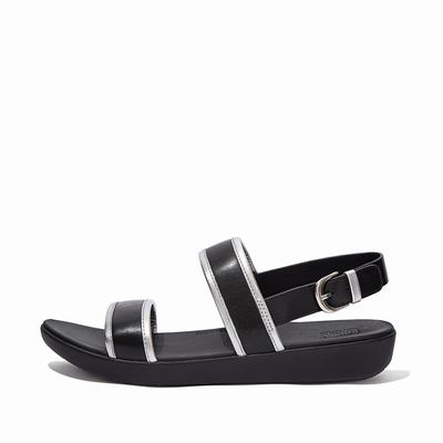 Fitflop Women's BARRA Metallic Back-Strap Sandals - Black, RL7146089